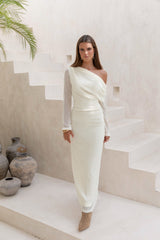 Cool Daze Maxikleid aus Strick mit langen Ärmeln, Farbe Butter