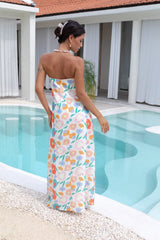 Elior Trägerloses Maxikleid mit Aufdruck