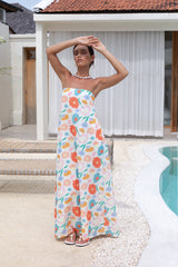 Elior Trägerloses Maxikleid mit Aufdruck
