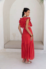 Maxikleid „Sonnenuntergangs-Picknick“ Pink