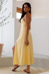 She's Captivating Midikleid Gelb
