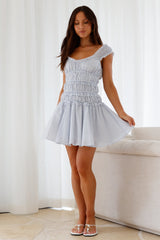 Ozean-Atem-Minikleid Blau