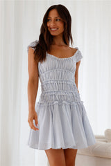 Ozean-Atem-Minikleid Blau