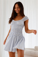 Ozean-Atem-Minikleid Blau