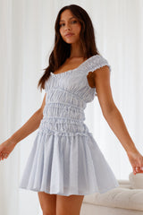 Ozean-Atem-Minikleid Blau