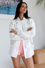 Cove Morning Strickjacke Weiß