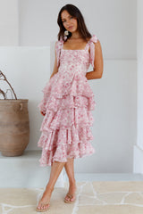 Poetry At Dawn Midikleid Rosa