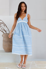 Sommer-Soirée Midi-Kleid Blau