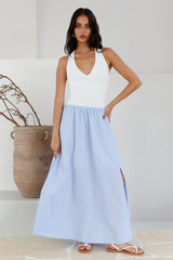 Weiches Segel-Maxikleid Blau