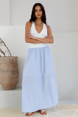 Weiches Segel-Maxikleid Blau
