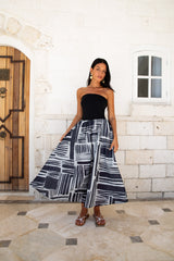 Selena trägerloses Maxikleid Schwarz