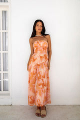 Sienna trägerloses Maxikleid Orange