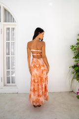 Sienna trägerloses Maxikleid Orange