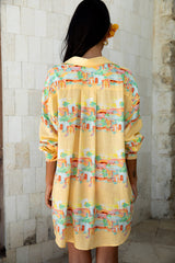 FORTUNATE ONE Venice Hemd Casablanca Print