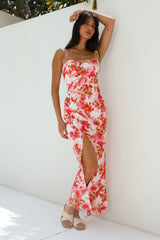 Gardenia trägerloses Maxikleid Rot