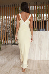 Gemustertes Maxikleid Gelb