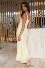 Gemustertes Maxikleid Gelb