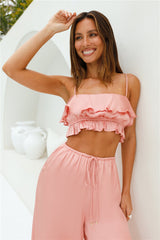 Coral Cove Satin Cropped Top Orange