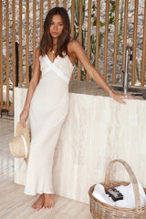 Kariertes Maxikleid Beige