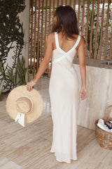 Kariertes Maxikleid Beige