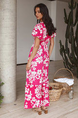 Maxikleid "Blumen pflanzen" Rosa