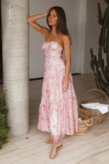Essence Trägerloses Maxikleid Rosa