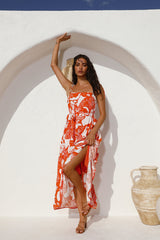 Maxikleid Sternenhimmel Orange