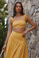 Mango Trees Crop Top Senf