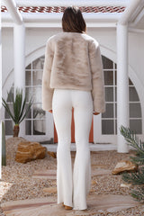 Day By Day Kunstfell-Cropped-Jacke Beige