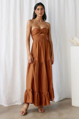 Let's Fly Away Maxikleid Hellbraun