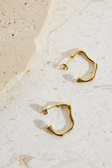 18K vergoldete Fashion Edge Creolen Gold