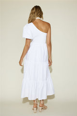 Erdbeer Daiquiri Maxikleid Weiß