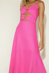 Maxikleid "Meine Pläne absagen" in Rosa