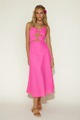Maxikleid "Meine Pläne absagen" in Rosa