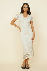 Cosmic Swirl Maxikleid Beige
