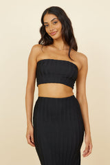 Poolside Adventure Crop-Top Schwarz
