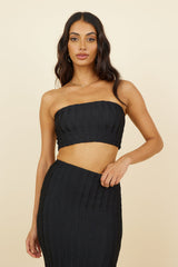 Poolside Adventure Crop-Top Schwarz