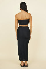 Poolside Adventure Crop-Top Schwarz