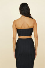 Poolside Adventure Crop-Top Schwarz