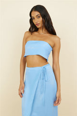 The Right Place Crop Top Blau