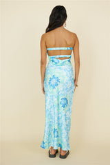 Sommermärchen Maxikleid Blau Geblümt