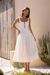 Maxikleid „Romance Stitched“ Weiß