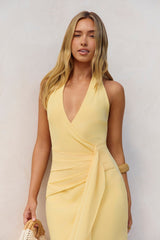 Run To You Neckholder Maxikleid Gelb