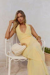 Run To You Neckholder Maxikleid Gelb