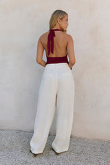 BASE Contour In Her Element Halter-Neck-Cowl-Top Wein