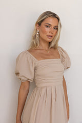 Delfino Maxikleid Hellbraun