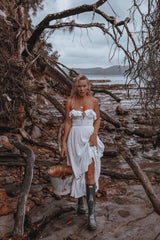 Santa Elena Midi-Kleid Weiß