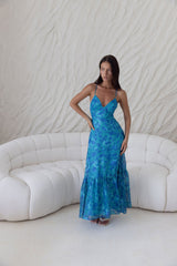 Rosé Horizon Maxi Dress Blue