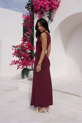 Maxikleid "Coastal Caprice" Burgund