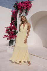Sunray Plisse Maxi Dress Yellow